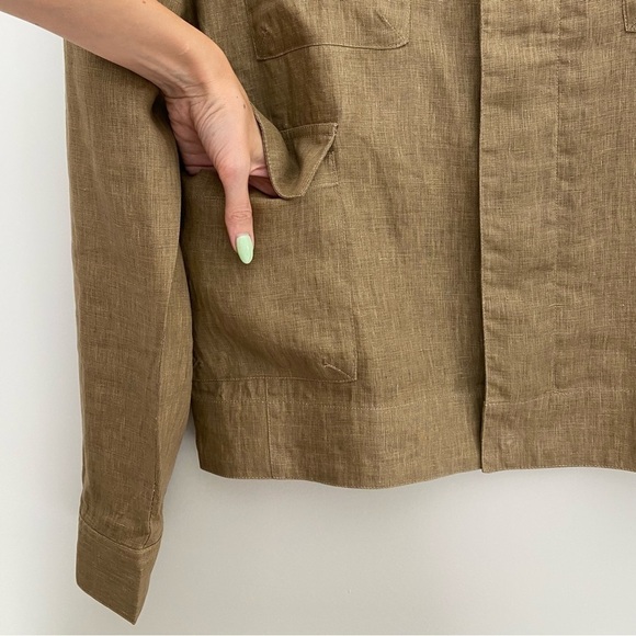 REISS London Brown Zip Up Multi Pocket Cargo Long Sleeve Utility Jacket XL - Picture 9 of 13